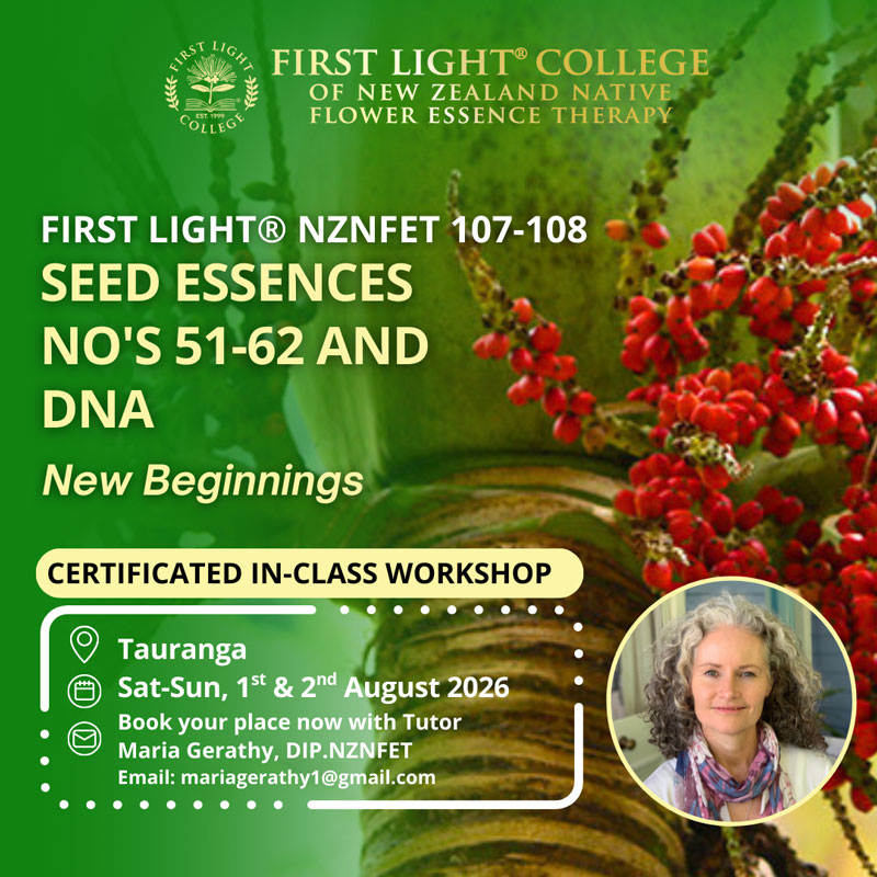 first light flower essence workshops Tauranga - seeds
